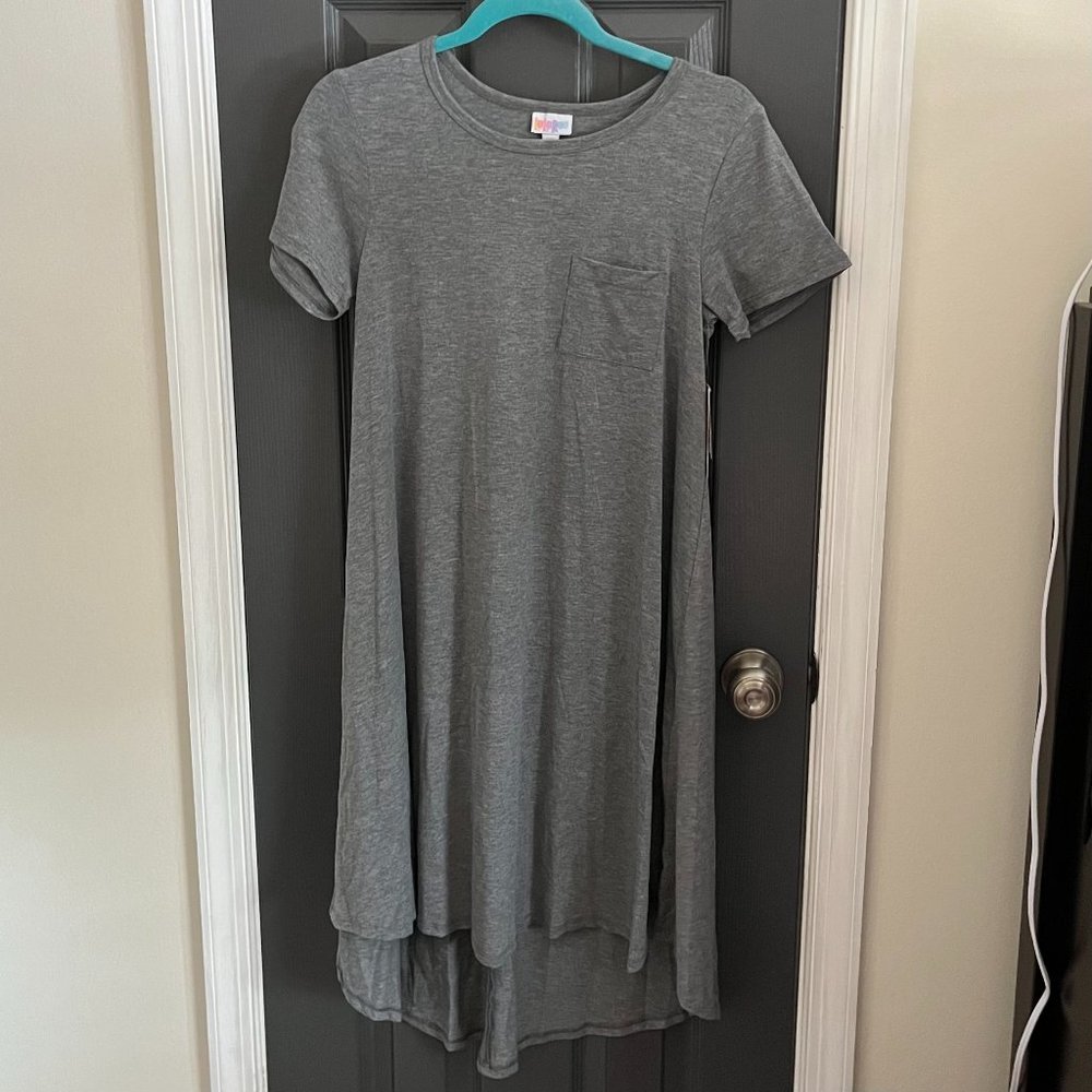 NWT LuLaRoe Carly Dress, Solid Gray, Size XXS